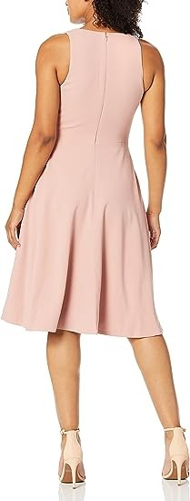 Dress the Population Women's Catalina Solid Sleeveless Fit & Flare Midi Dress